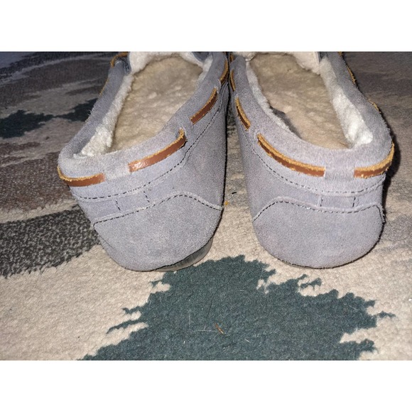 Cloud nine genuine sheepskin/leather gray driving moccasin- hard sole - Picture 4 of 5